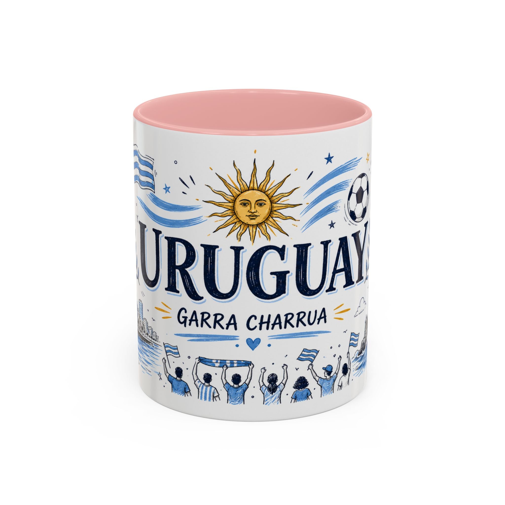 Uruguay Soccer Coffee Mug | World Cup Fan Gift | Accent Color Ceramic 11oz 15oz Match Day Cup
