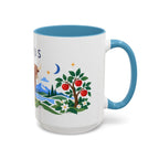 Taurus Zodiac Coffee Mug | Bull and Rose Design | Astrology Birthday Gift | 11 oz 15 oz Ceramic Accent Mug