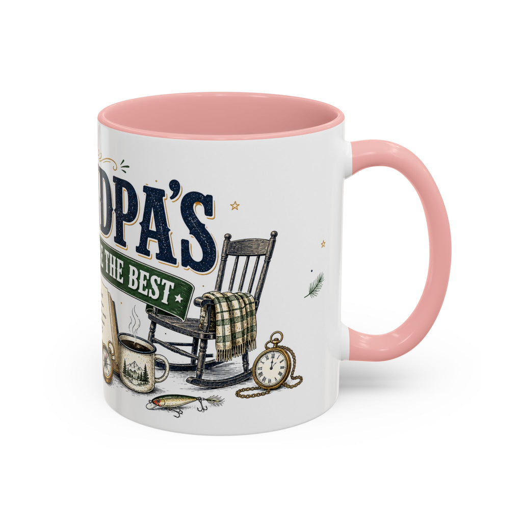 Grandpa's Stories Are The Best Coffee Mug | Gift From Grandkids | Accent Color Ceramic 11oz 15oz