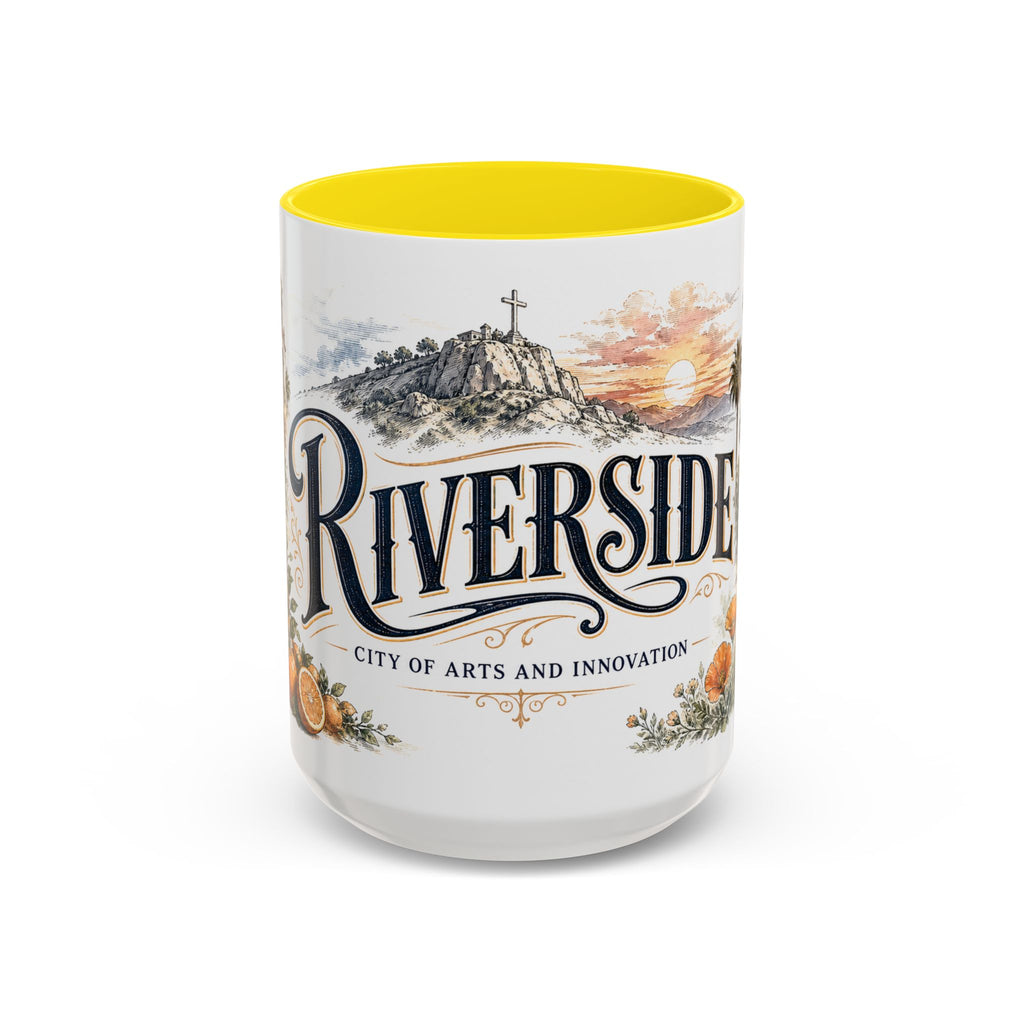 Riverside Coffee Mug | United States Travel Souvenir | Vintage Illustrated City Gift | 11 oz 15 oz Accent Mug