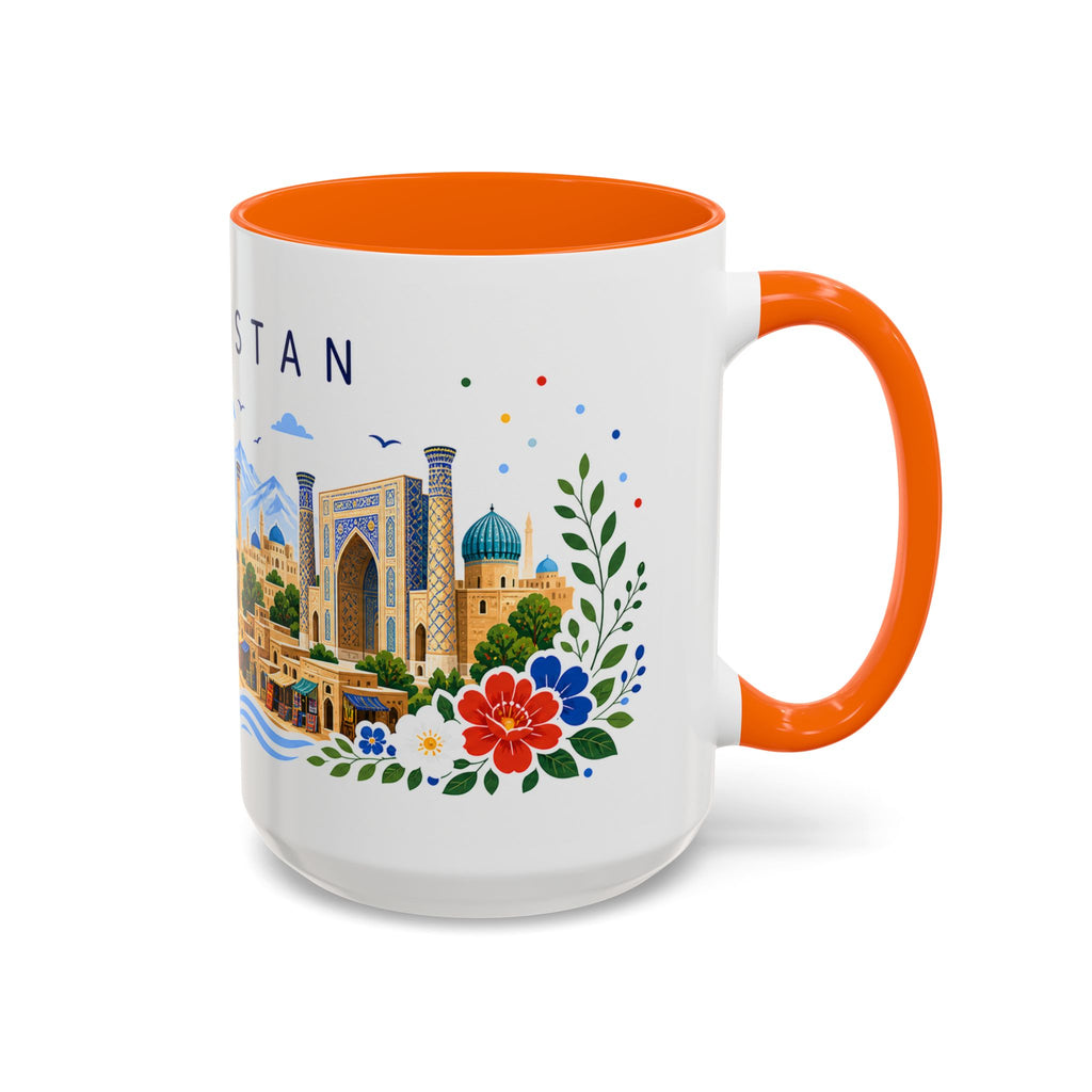 Uzbekistan Coffee Mug | Travel Souvenir Accent Mug | Place Gift Ceramic Cup 11oz 15oz