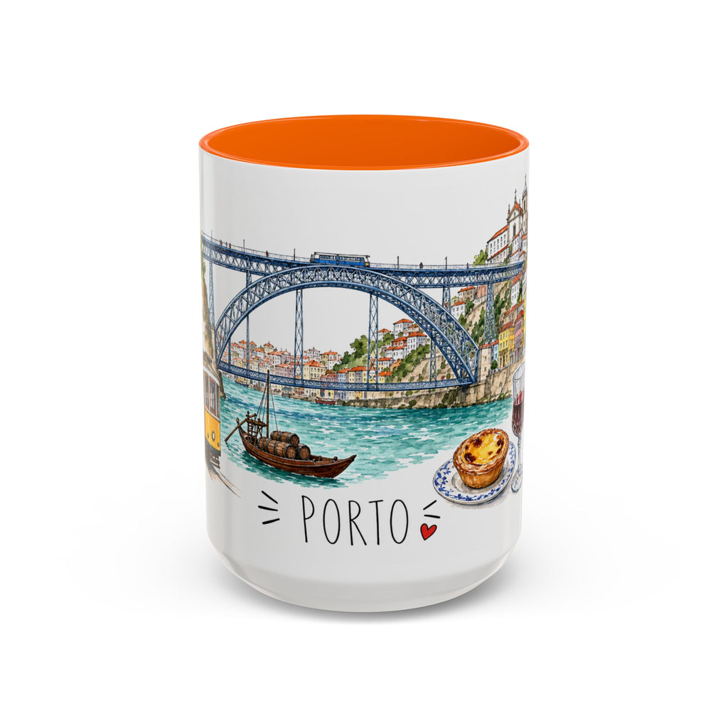 Porto Illustrated Travel Mug | City Souvenir Accent Coffee Mug | 11oz 15oz Ceramic Cup
