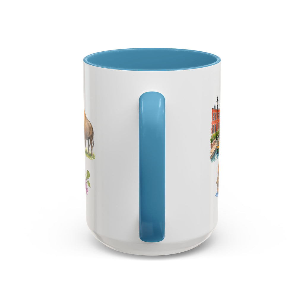 Oklahoma City Illustrated Travel Mug | City Souvenir Accent Coffee Mug | 11oz 15oz Ceramic Cup