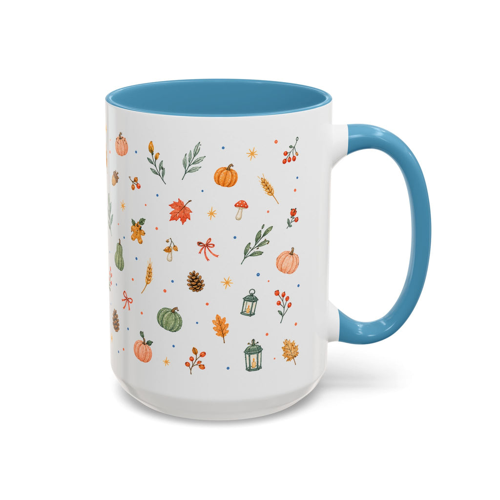Thanksgiving Mug | Watercolor Autumn Harvest Gift | Pumpkin Leaf Accent Coffee Cup 11oz 15oz