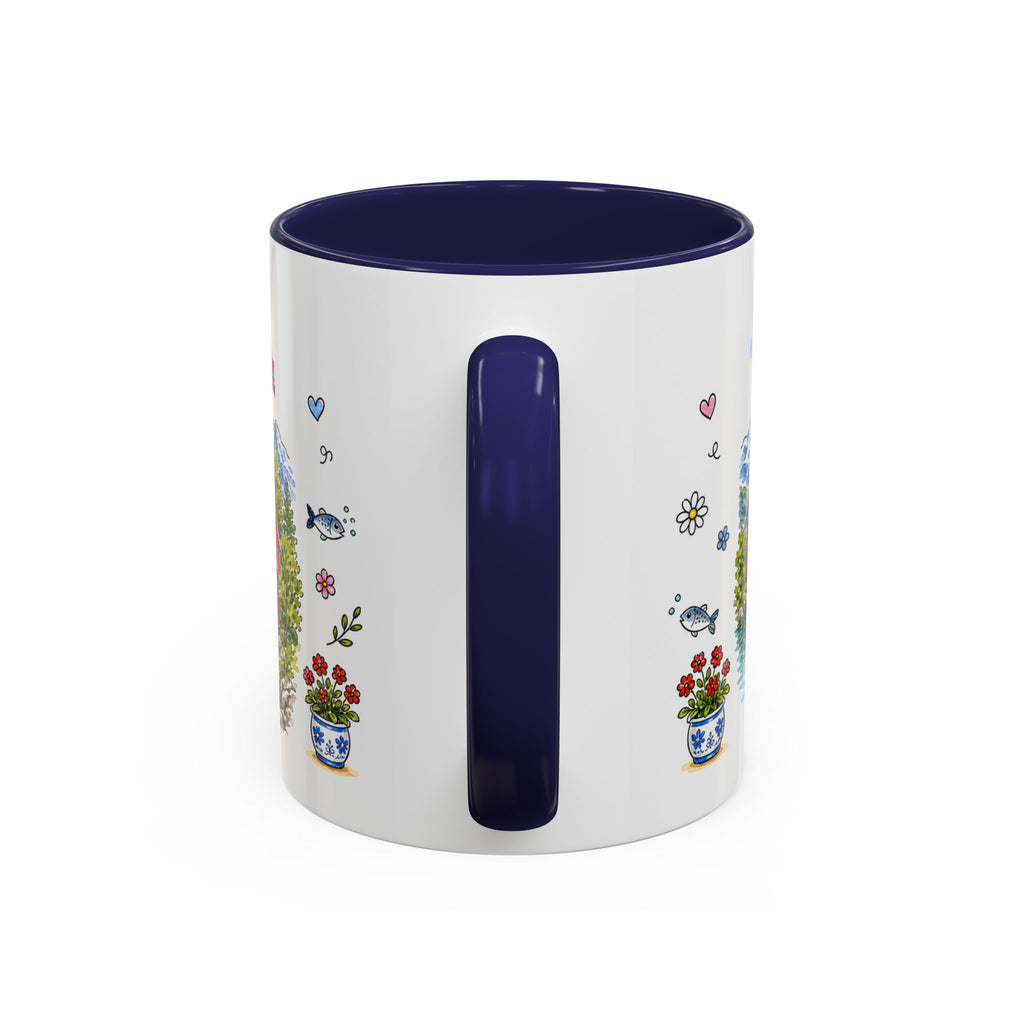 Reine Illustrated Travel Mug | Norway Souvenir Accent Coffee Mug | 11oz 15oz Ceramic Cup