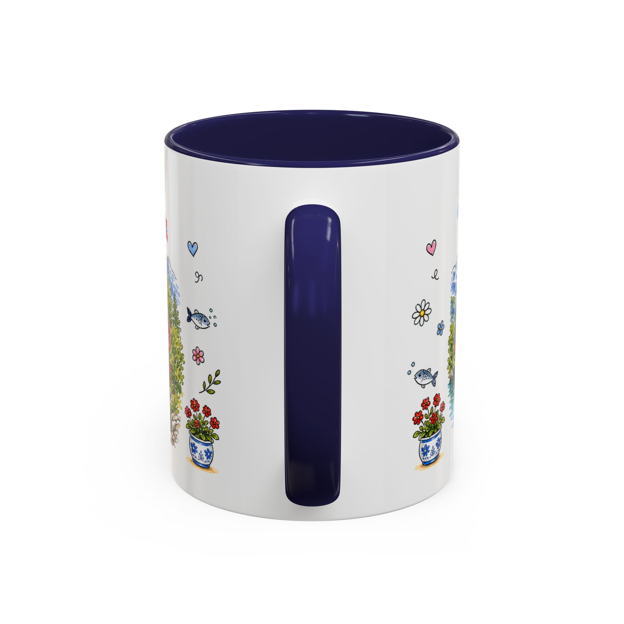 Reine Illustrated Travel Mug | Norway Souvenir Accent Coffee Mug | 11oz 15oz Ceramic Cup