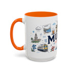 Mumbai Coffee Mug | India Souvenir Travel Gift | Accent Color Ceramic 11oz 15oz