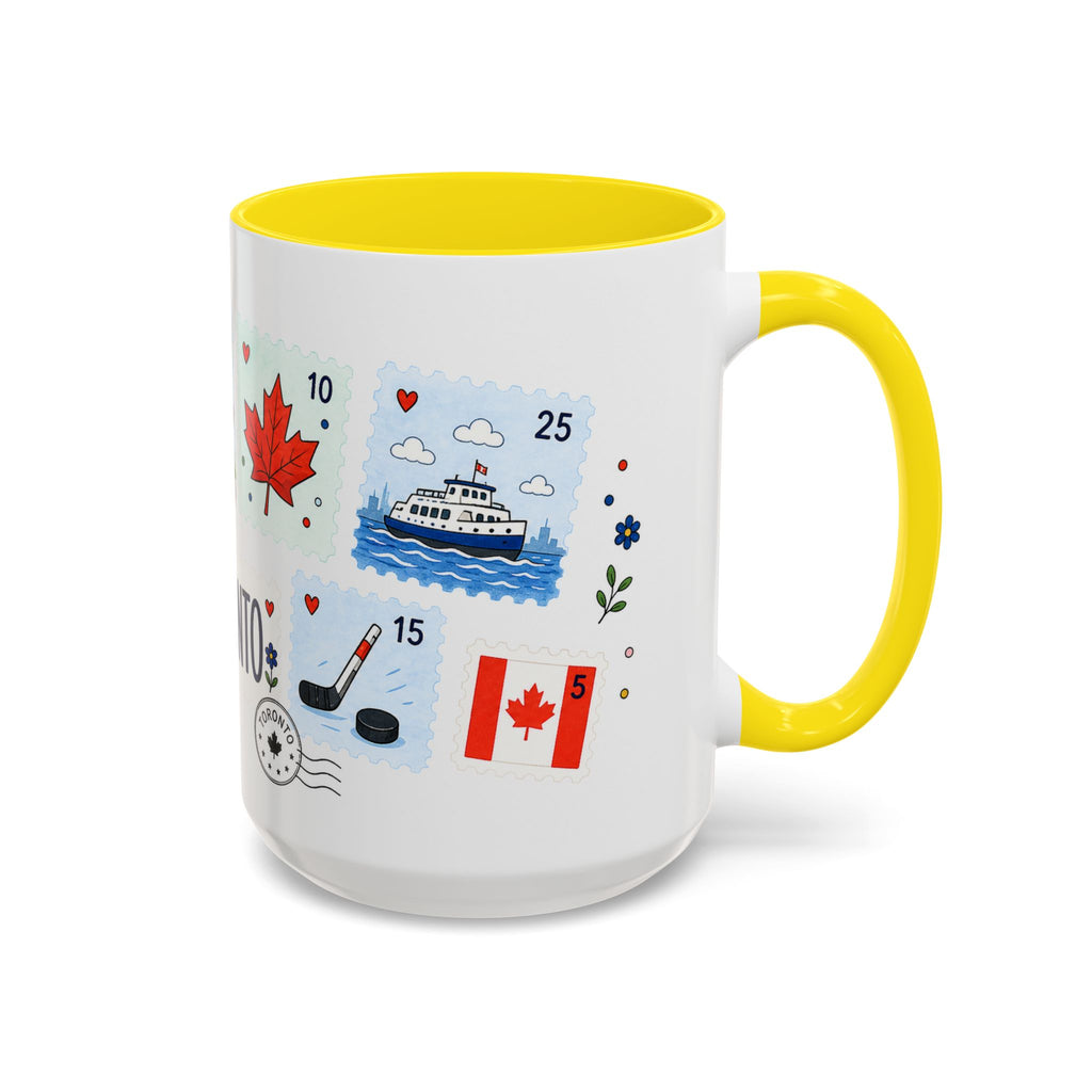 Toronto Coffee Mug | Postage Stamp Collage Mug | Travel Souvenir Accent Cup 11oz 15oz
