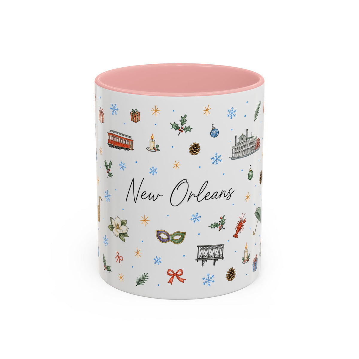 New Orleans Christmas Mug | Watercolor City Souvenir, Travel Gift (11oz/15oz)