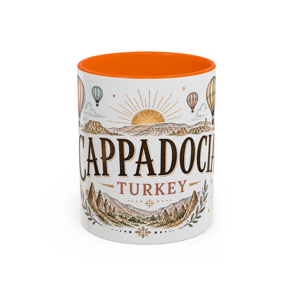 Cappadocia Coffee Mug | Travel Destination Souvenir Gift | Accent Color Ceramic 11oz 15oz