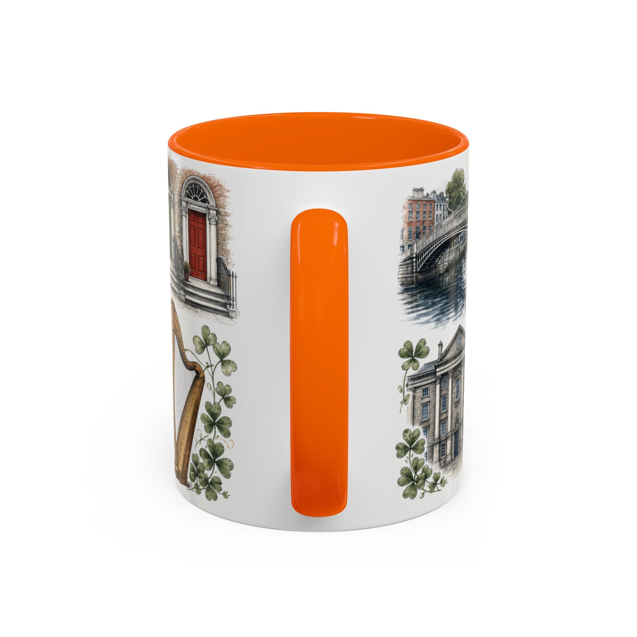 Dublin Coffee Mug | Ireland Travel Souvenir | Vintage Illustrated City Gift | 11 oz 15 oz Accent Mug