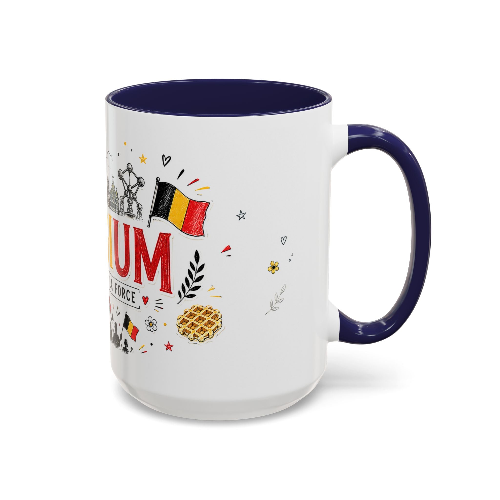 Belgium Soccer Coffee Mug | Soccer Fan Gift | Accent Color Ceramic 11oz 15oz Match Day Cup