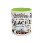 Glacier Coffee Mug | National Park Hiking Montana Gift | Accent Color Ceramic 11oz 15oz