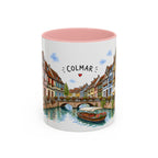 Colmar Illustrated Travel Mug | France Souvenir Accent Coffee Mug | 11oz 15oz Ceramic Cup