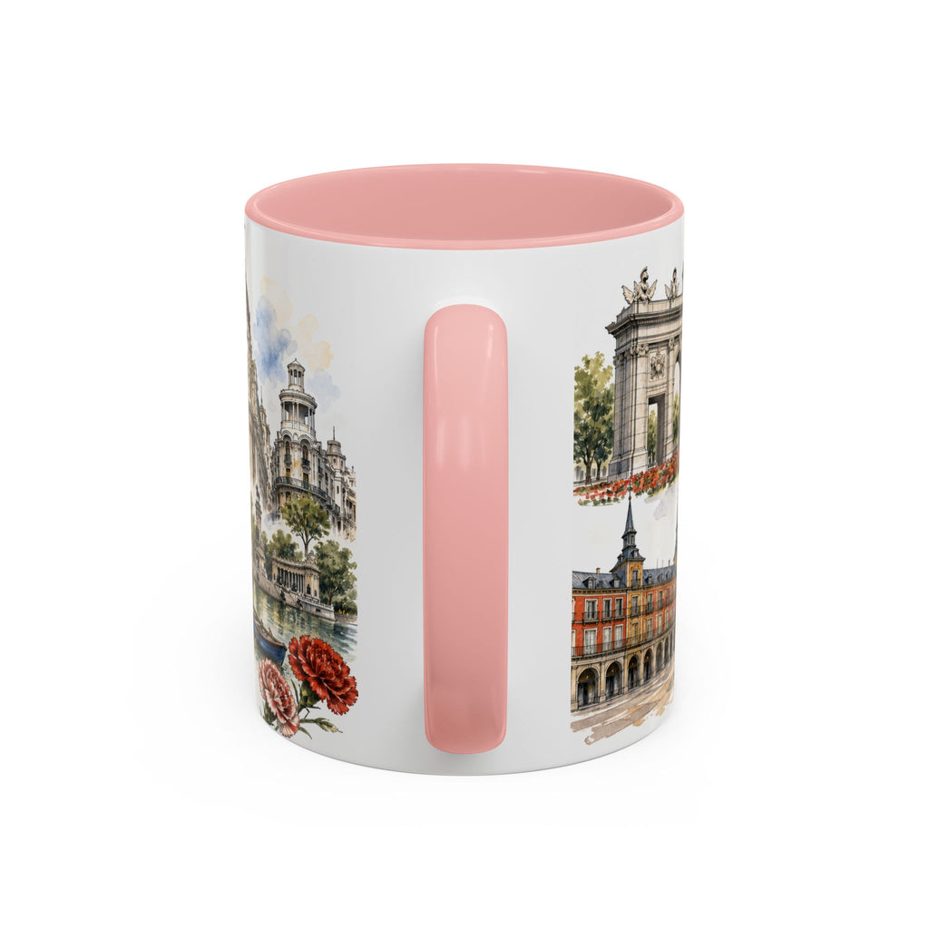 Madrid Coffee Mug | Spain Travel Souvenir | Vintage Illustrated City Gift | 11 oz 15 oz Accent Mug
