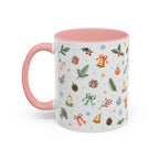 Christmas Bell Mug | Ribbon Gift Watercolor Holiday Cup | Accent Coffee Mug 11oz 15oz