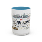 Hong Kong Coffee Mug | Asia Souvenir Travel Gift | Accent Color Ceramic 11oz 15oz