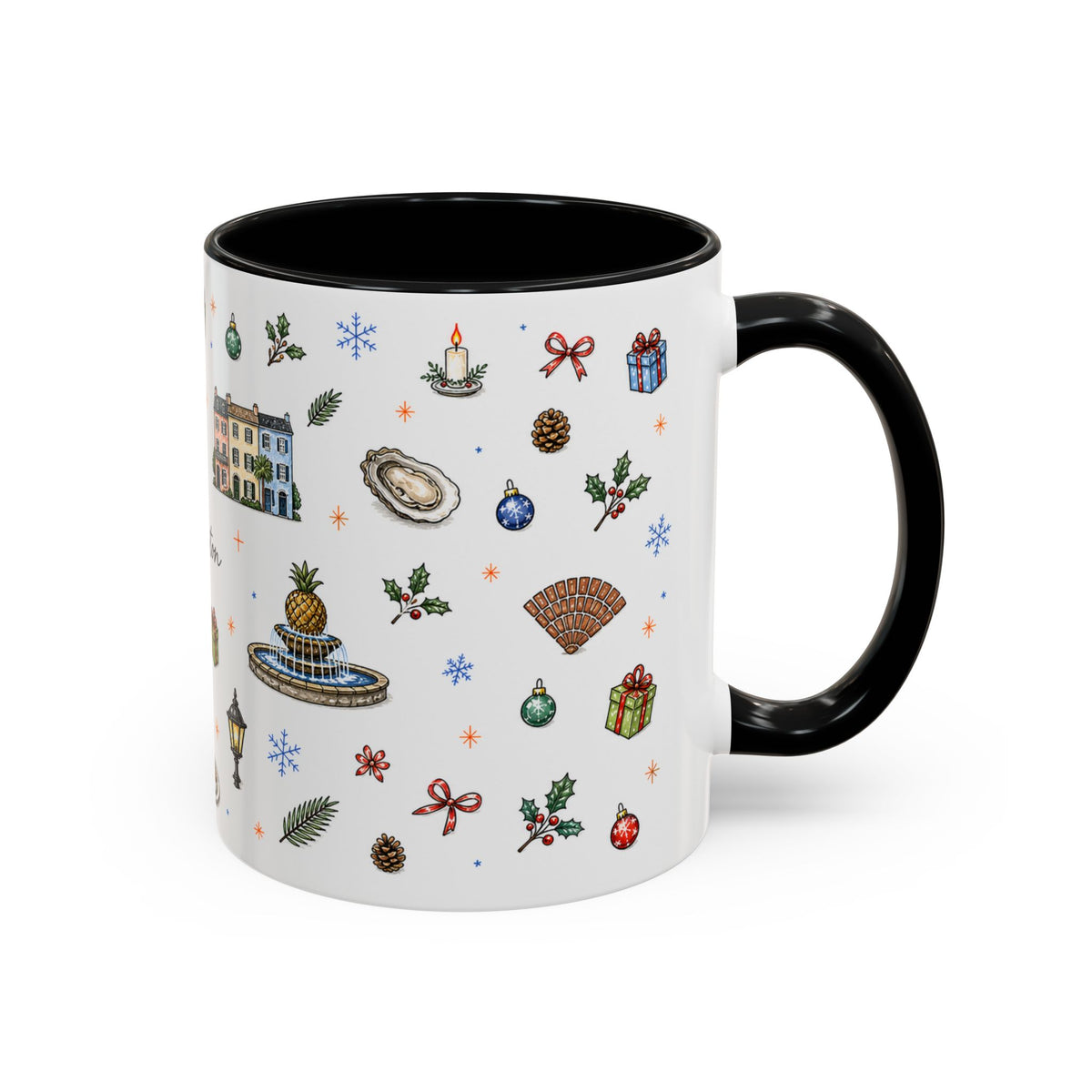 Charleston Christmas Mug | Watercolor City Souvenir, Holiday Travel Gift (11oz/15oz)