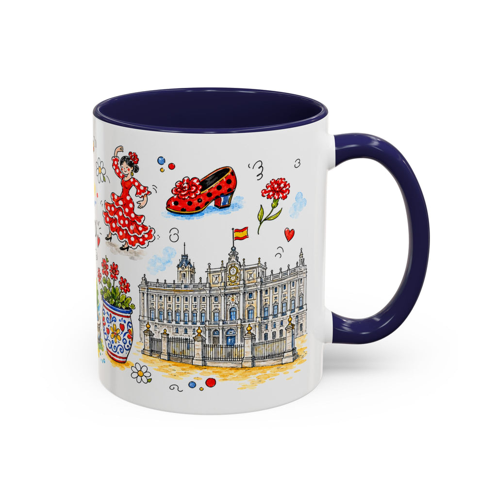 Madrid Travel Mug | European City Souvenir Accent Coffee Mug | 11oz 15oz Ceramic Cup