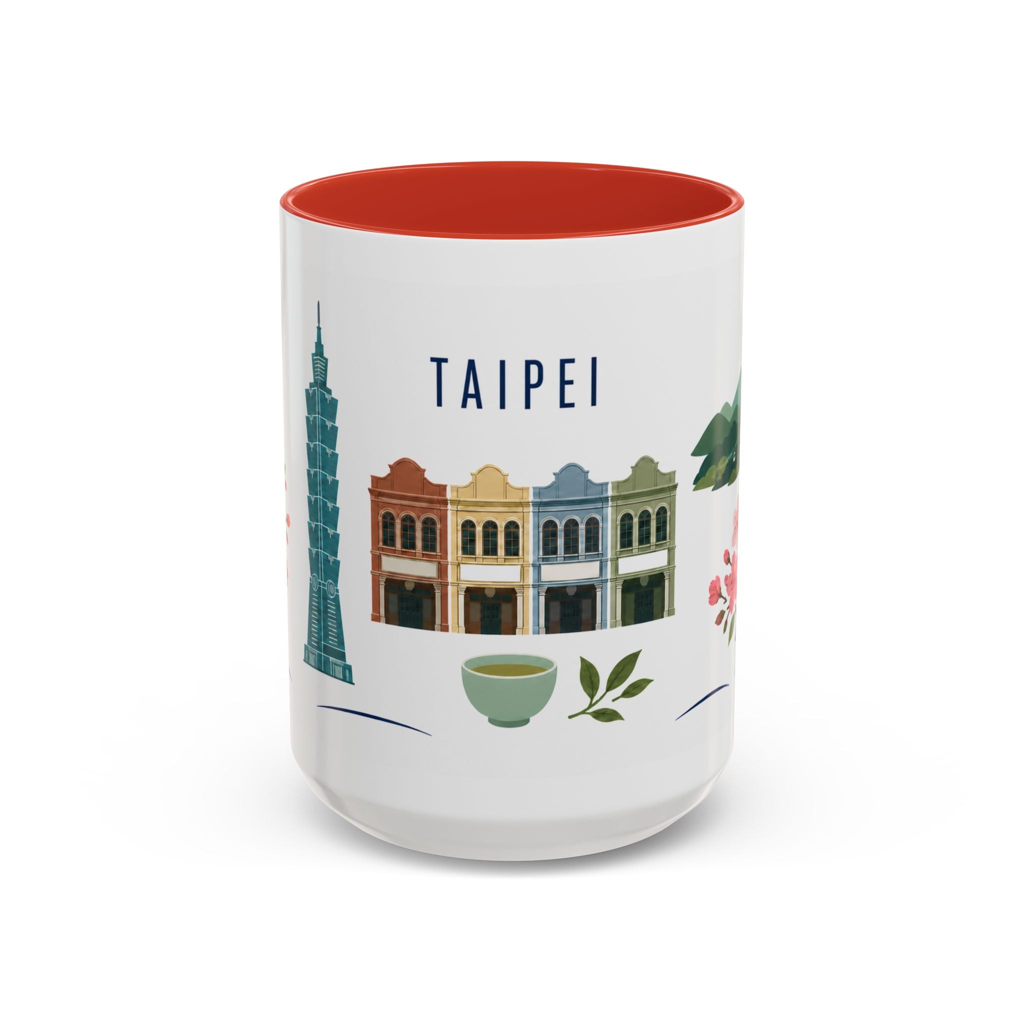 Taipei Coffee Mug | Taiwan Travel Souvenir | Porcelain Decal City Gift | 11oz 15oz Accent Mug