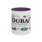 Dubai Coffee Mug | UAE Souvenir Travel Gift | Accent Color Ceramic 11oz 15oz