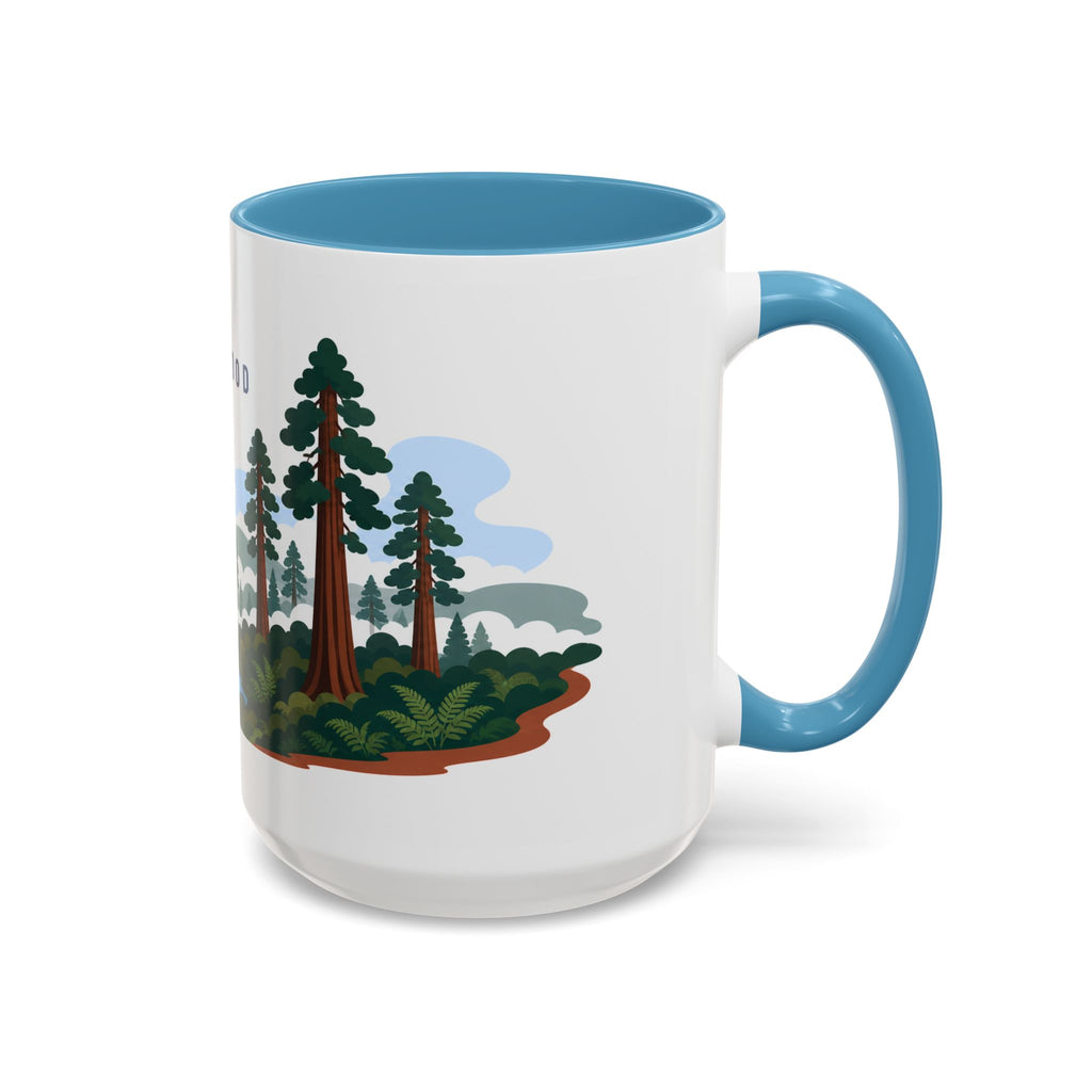 Redwood National Park Coffee Mug | Solid Color Block Park Souvenir | 11oz 15oz Accent Mug