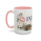 Indiana State Mug | Moving Away, Long Distance Friendship Gift | Botanical Map Accent Cup