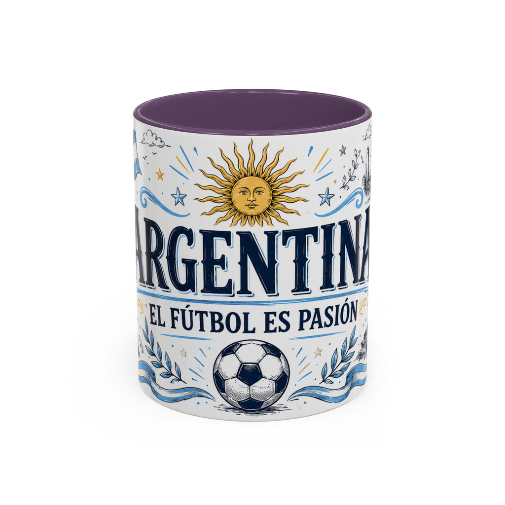Argentina Soccer Coffee Mug | Soccer Fan Gift | Accent Color Ceramic 11oz 15oz Match Day Cup
