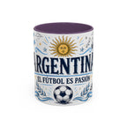 Argentina Soccer Coffee Mug | Soccer Fan Gift | Accent Color Ceramic 11oz 15oz Match Day Cup