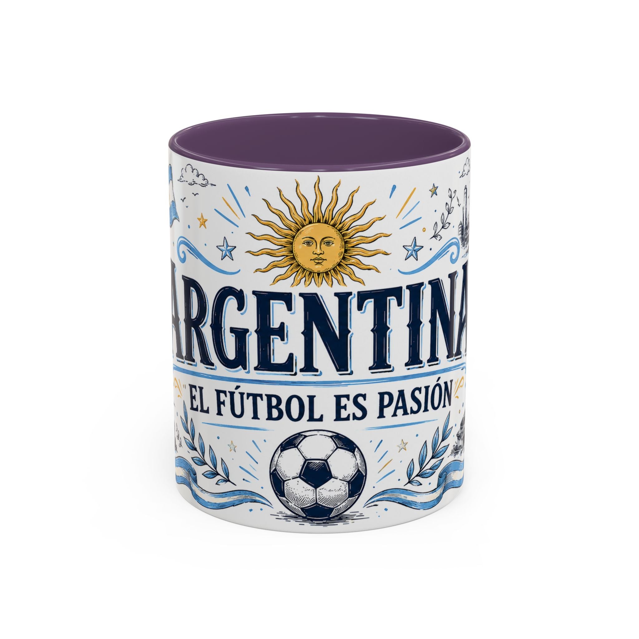 Argentina Soccer Coffee Mug | Soccer Fan Gift | Accent Color Ceramic 11oz 15oz Match Day Cup