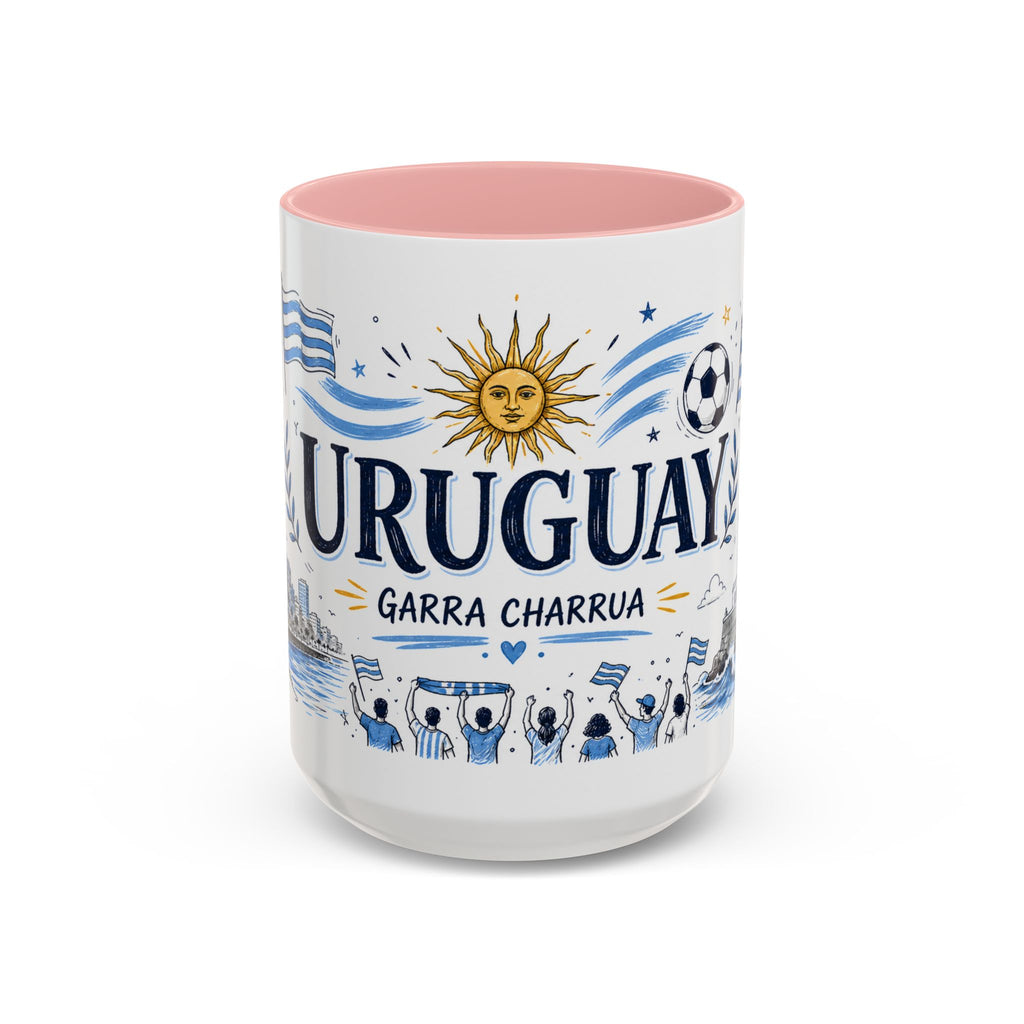 Uruguay Soccer Coffee Mug | World Cup Fan Gift | Accent Color Ceramic 11oz 15oz Match Day Cup