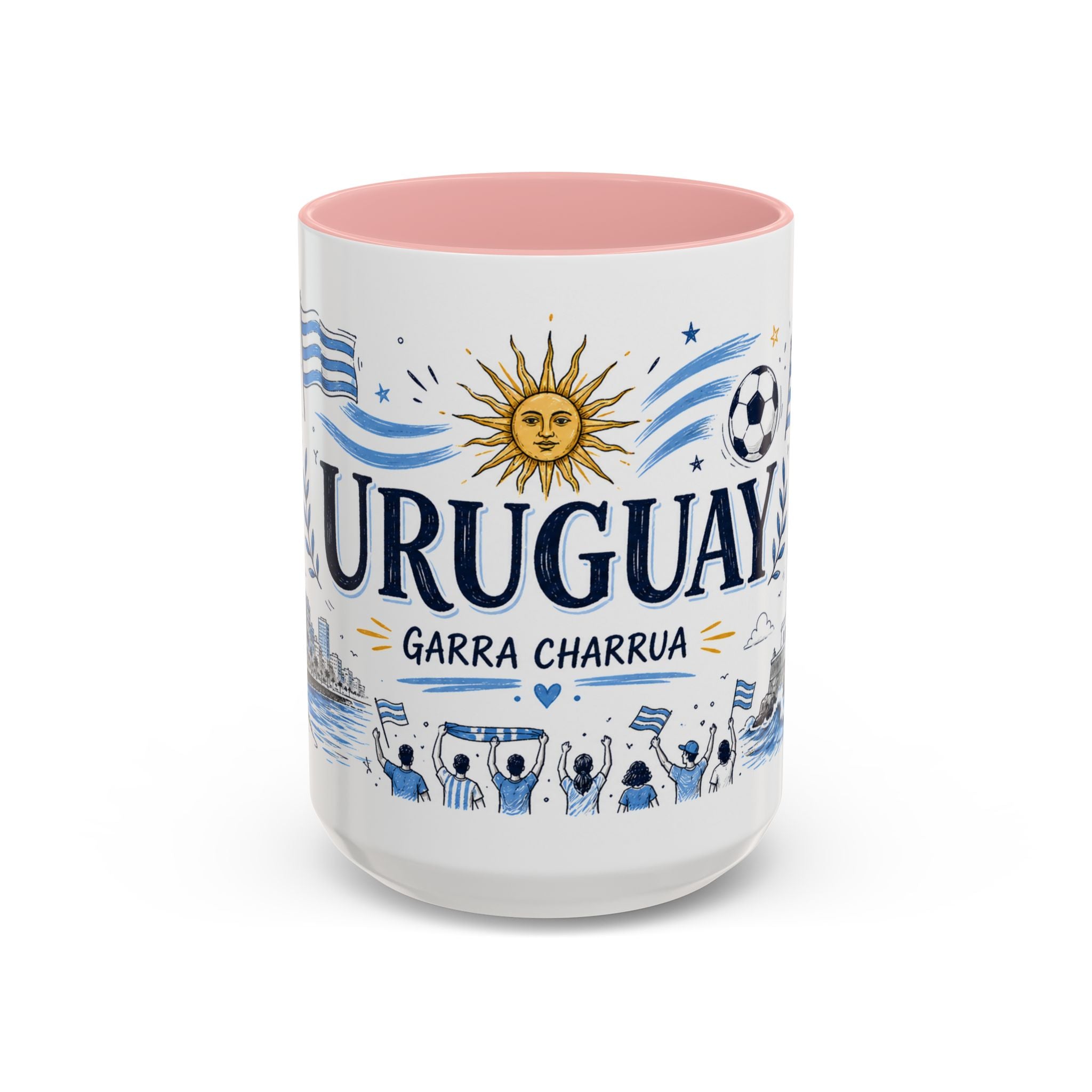 Uruguay Soccer Coffee Mug | World Cup Fan Gift | Accent Color Ceramic 11oz 15oz Match Day Cup