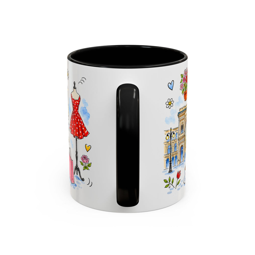 Milan Travel Mug | European City Souvenir Accent Coffee Mug | 11oz 15oz Ceramic Cup