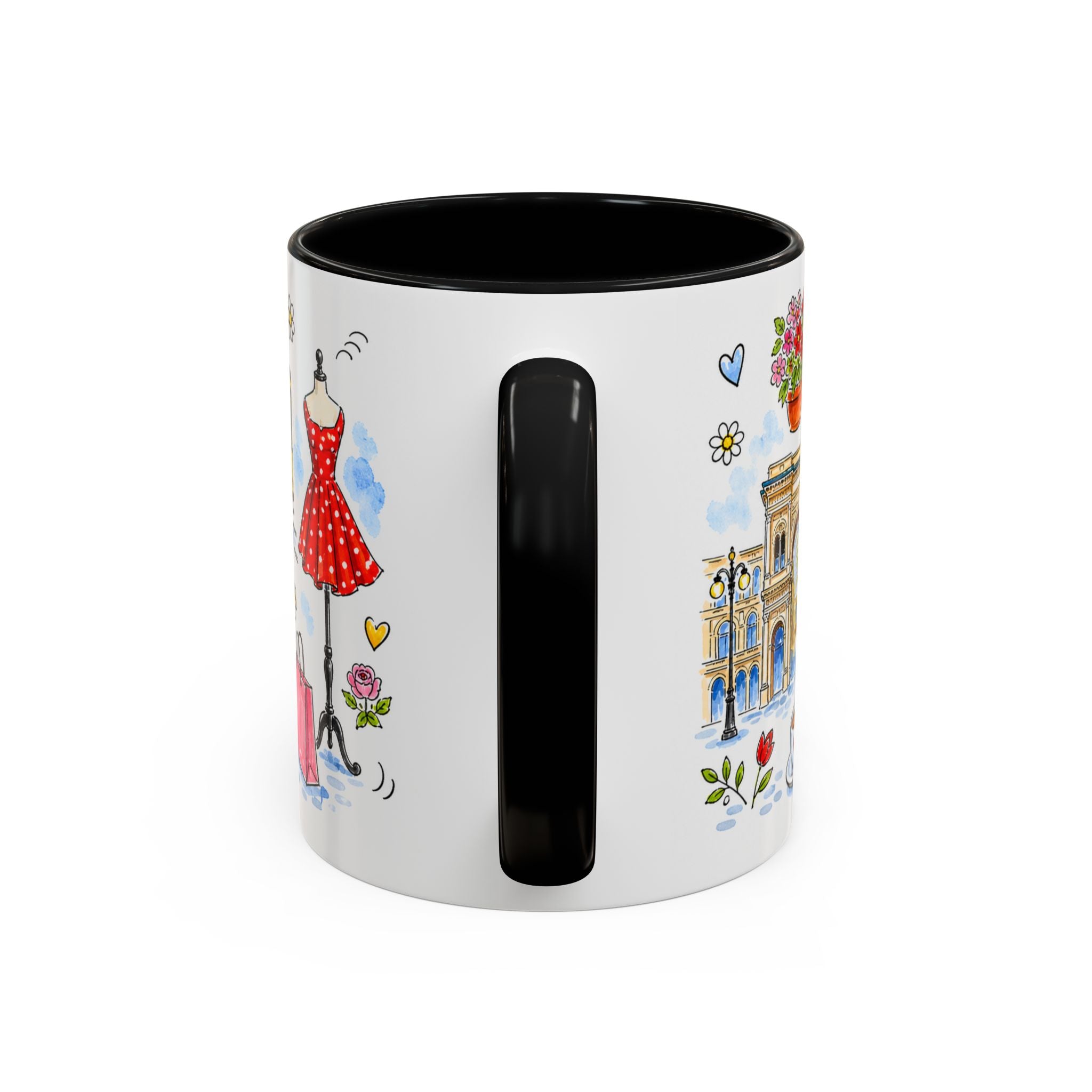 Milan Travel Mug | European City Souvenir Accent Coffee Mug | 11oz 15oz Ceramic Cup