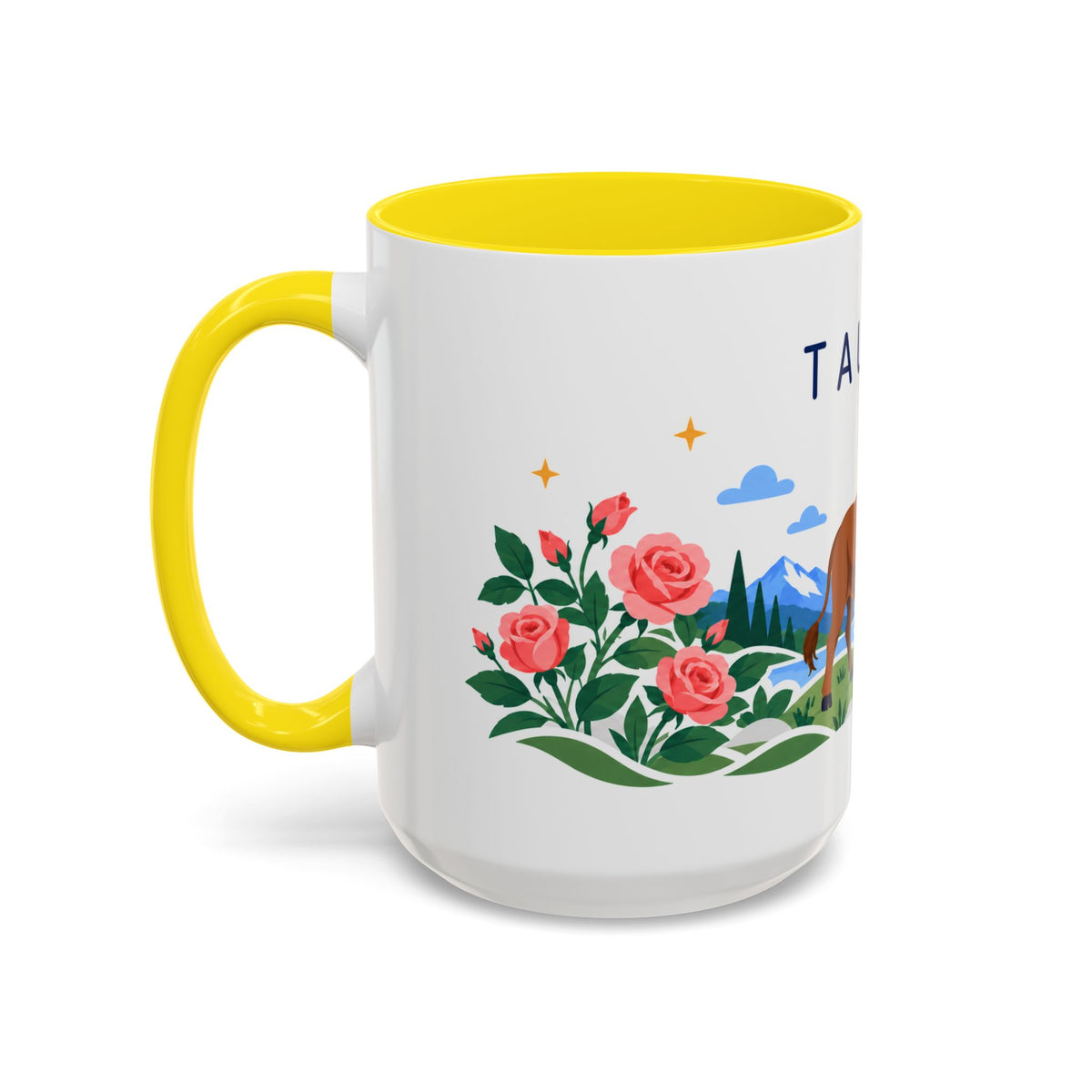 Taurus Zodiac Coffee Mug | Bull and Rose Design | Astrology Birthday Gift | 11 oz 15 oz Ceramic Accent Mug