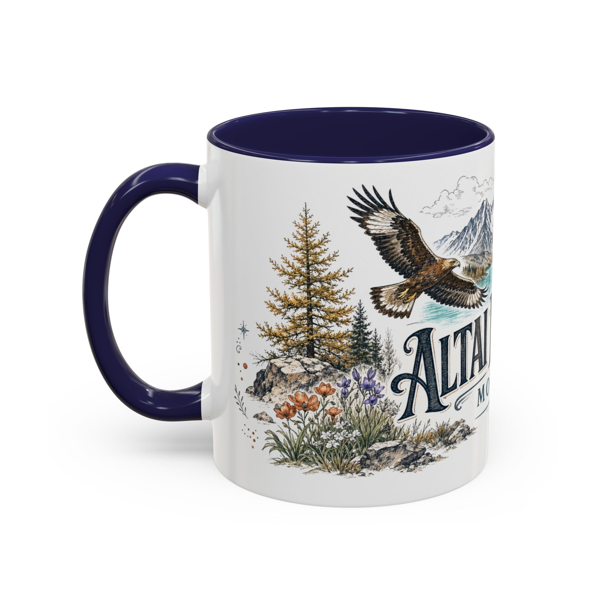 Altai Mountains Mug, Mongolia Travel Souvenir, Bucket List Gift, Accent Ceramic Coffee Mug 11oz 15oz