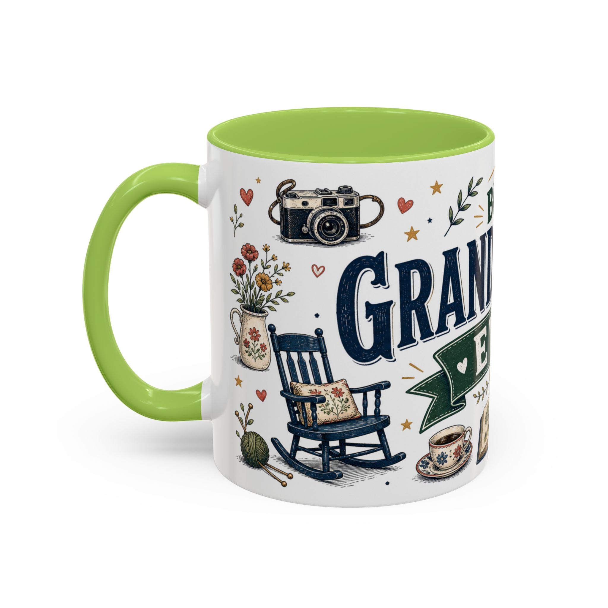 Best Grandparents Ever Coffee Mug | Gift From Grandkids | Accent Color Ceramic 11oz 15oz