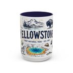 Yellowstone National Park Coffee Mug | Hiking Camping Nature Gift | Accent Color Ceramic 11oz 15oz