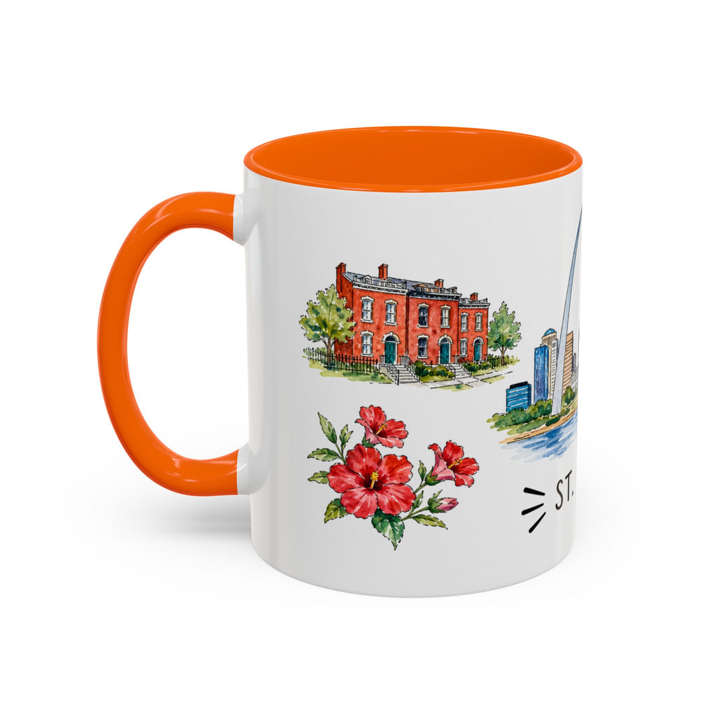 St. Louis Illustrated Travel Mug | City Souvenir Accent Coffee Mug | 11oz 15oz Ceramic Cup
