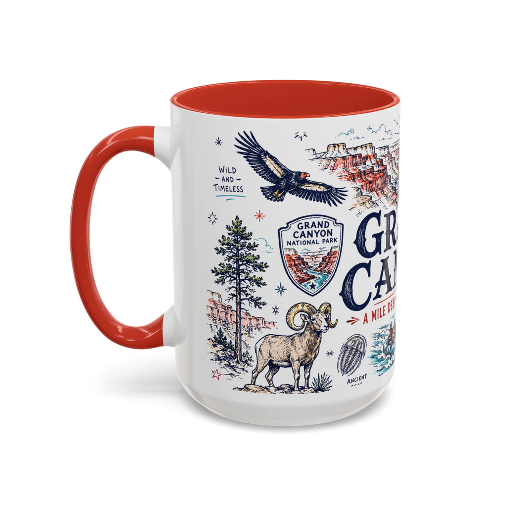 Grand Canyon National Park Coffee Mug | Hiking Camping Nature Gift | Accent Color Ceramic 11oz 15oz