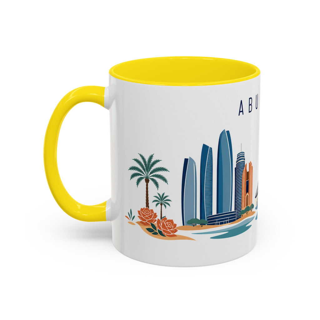 Abu Dhabi Coffee Mug | United Arab Emirates Travel Souvenir | Porcelain Decal City Gift | 11oz 15oz Accent Mug