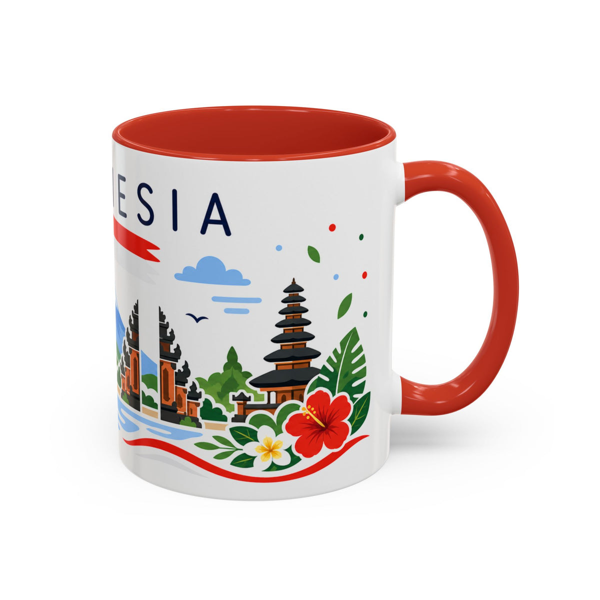 Indonesia Coffee Mug | Travel Souvenir Accent Mug | Country Gift Ceramic Cup 11oz 15oz