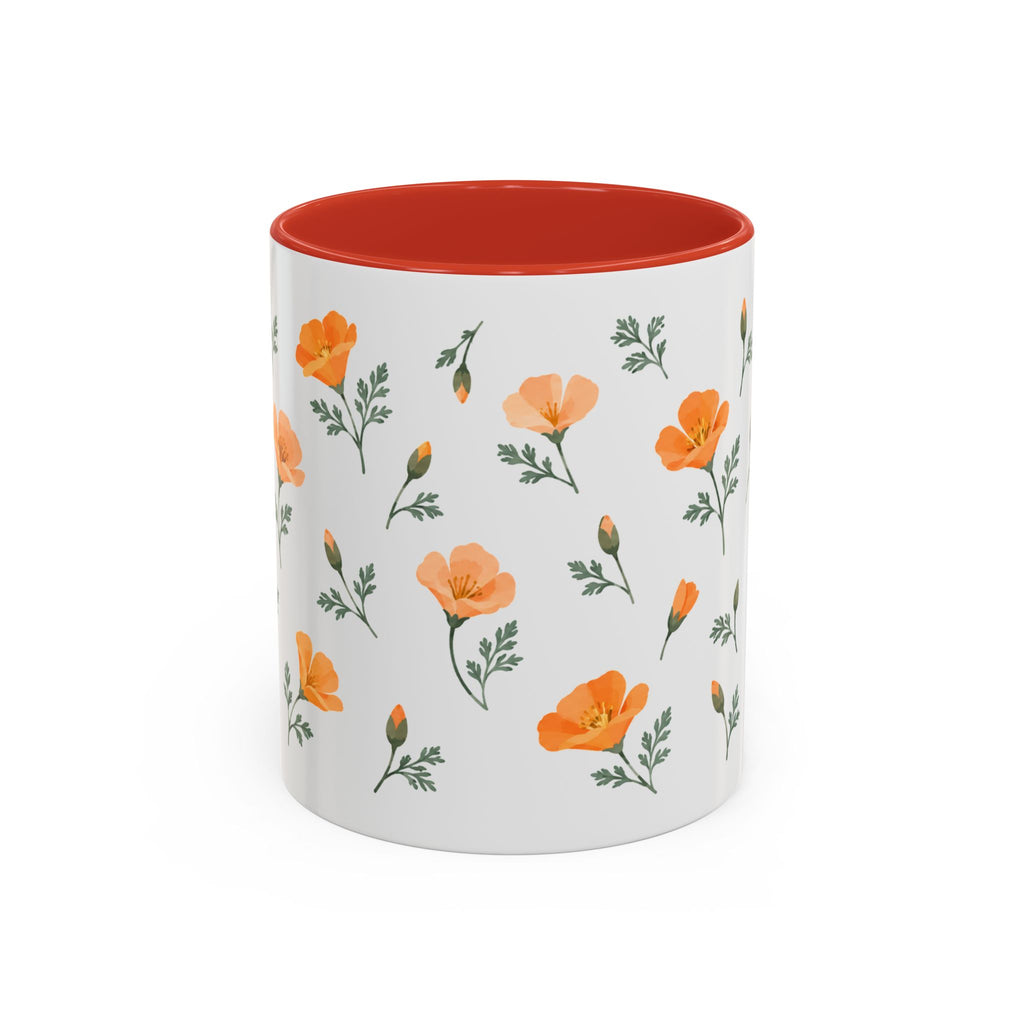 California California poppy Mug, State Flower Floral Coffee Cup, 11oz Botanical Gift