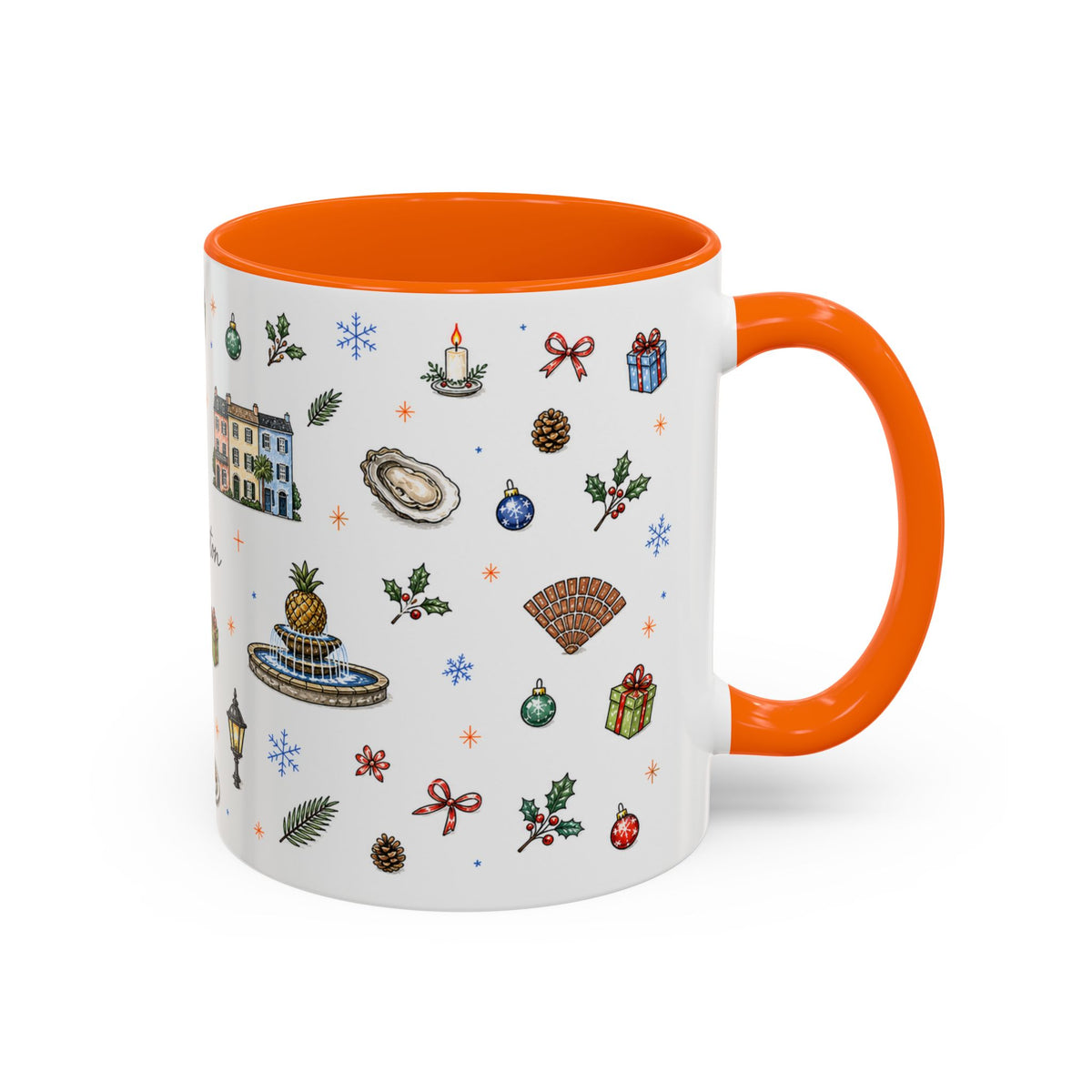 Charleston Christmas Mug | Watercolor City Souvenir, Holiday Travel Gift (11oz/15oz)