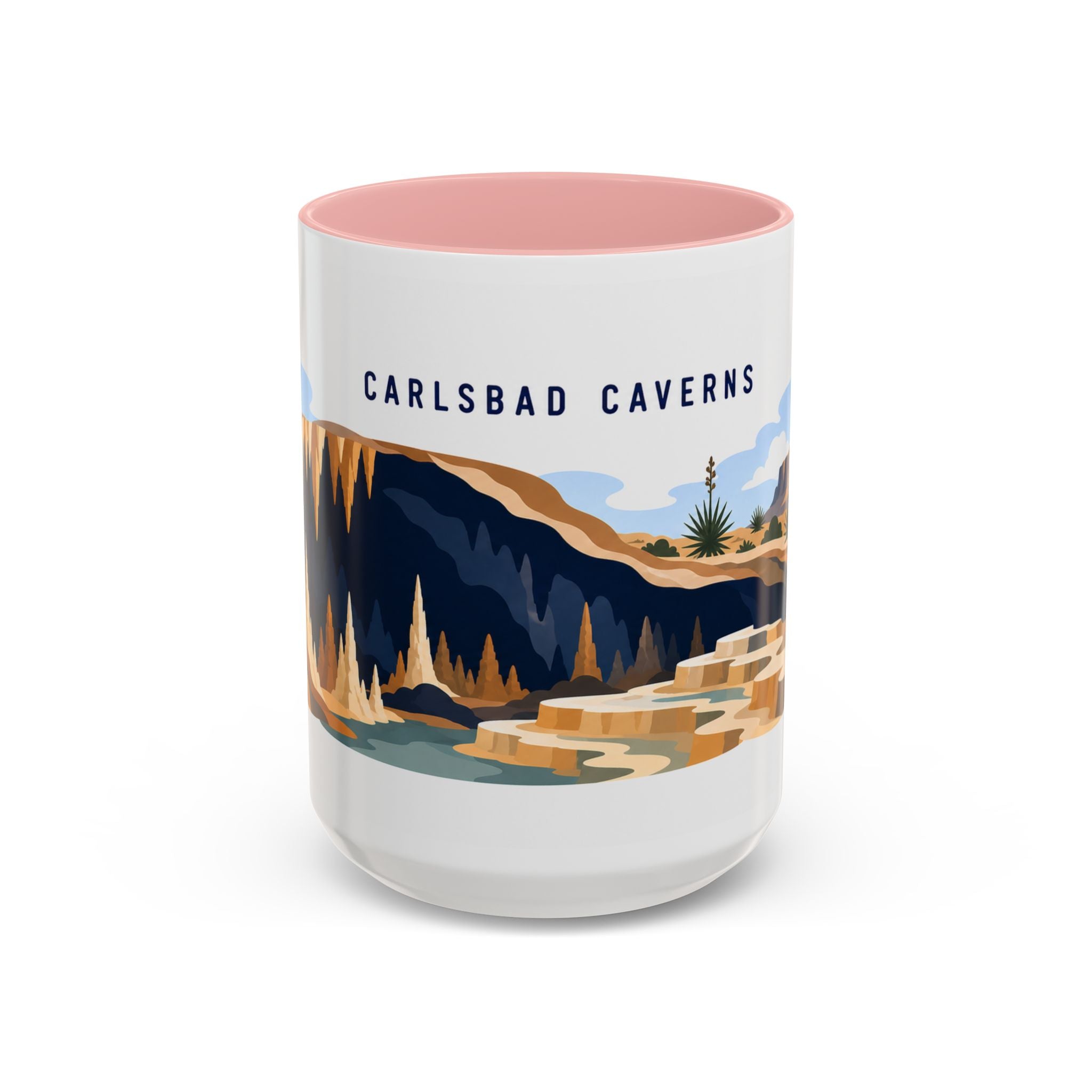 Carlsbad Caverns National Park Coffee Mug | Solid Color Block Park Souvenir | 11oz 15oz Accent Mug