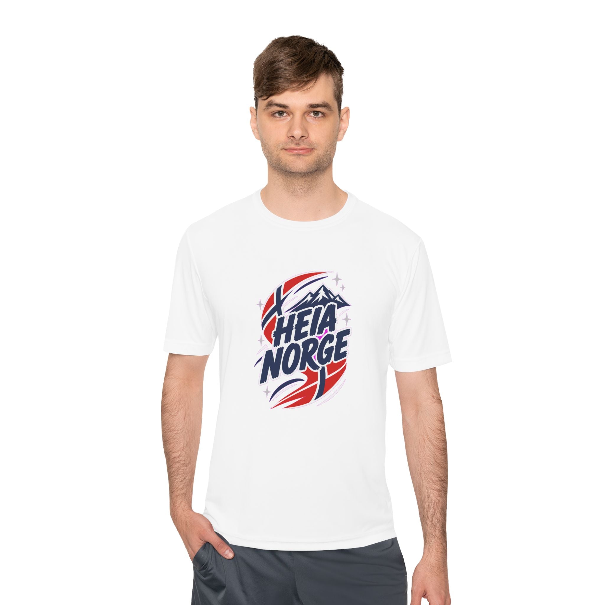 Norway Fan T-Shirt, Heia Norge Sport Tee, Moisture Wicking Performance Shirt