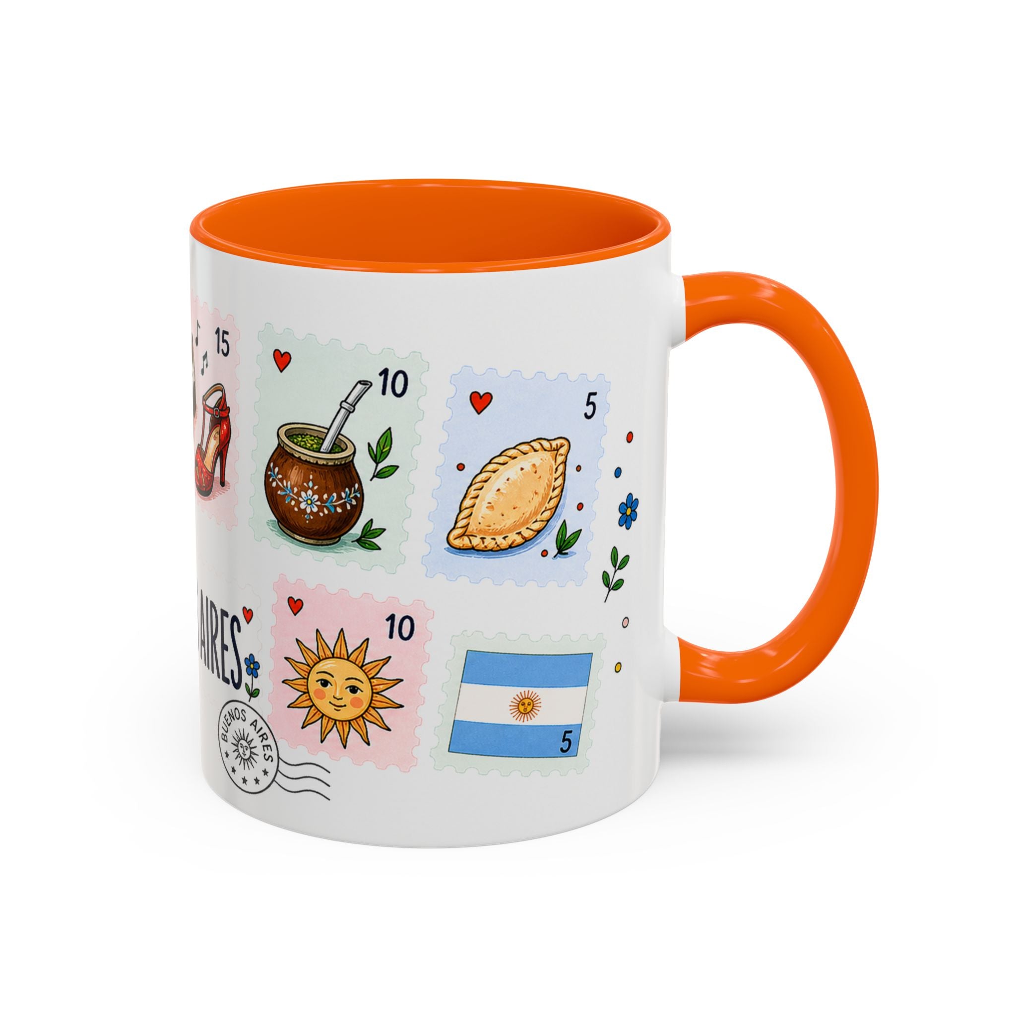 Buenos Aires Coffee Mug | Postage Stamp Collage Mug | Travel Souvenir Accent Cup 11oz 15oz