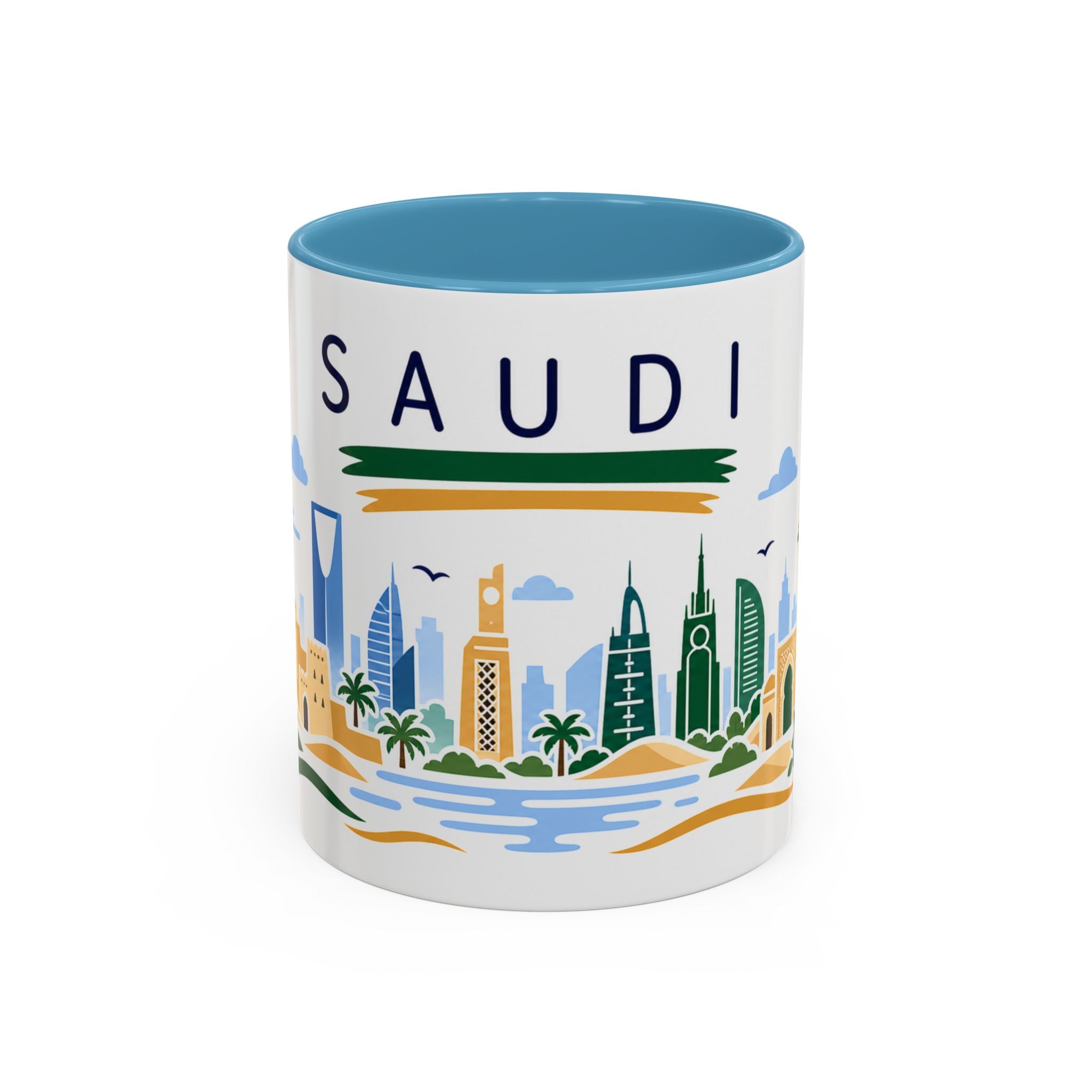 Saudi Arabia Coffee Mug | Travel Souvenir Accent Mug | Country Gift Ceramic Cup 11oz 15oz