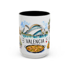 Valencia Illustrated Travel Mug | City Souvenir Accent Coffee Mug | 11oz 15oz Ceramic Cup