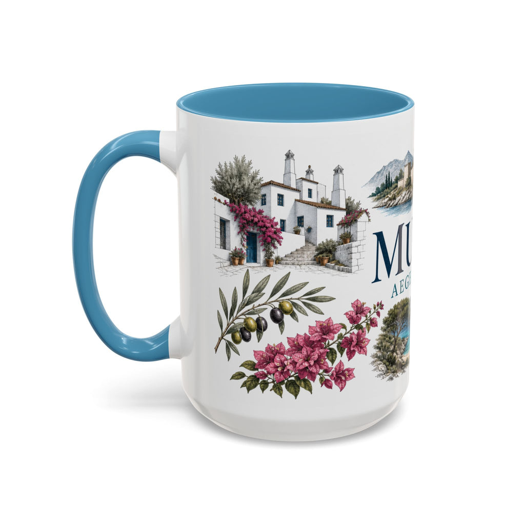 Mugla Coffee Mug | Turkey Travel Souvenir | Vintage Illustrated City Gift | 11 oz 15 oz Accent Mug